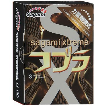 Суженные к основанию презервативы Sagami Xtreme COBRA - 3 шт. - Sagami - купить с доставкой в Самаре