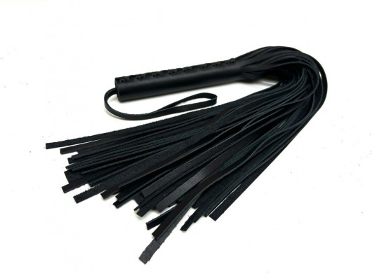 Черная цельная многохвостовая плеть из мягкой кожи - 57 см. - БДСМ Арсенал - купить с доставкой в Самаре