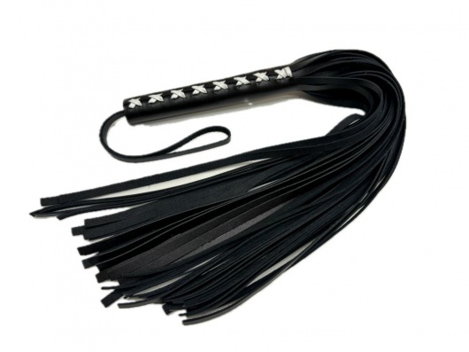 Кожаная плеть Sex Game с белым плетением на рукояти - 57 см. - БДСМ Арсенал - купить с доставкой в Самаре