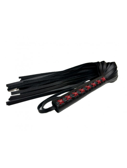 Кожаная плеть Sex Game с красным плетением на рукояти - 57 см. - БДСМ Арсенал - купить с доставкой в Самаре