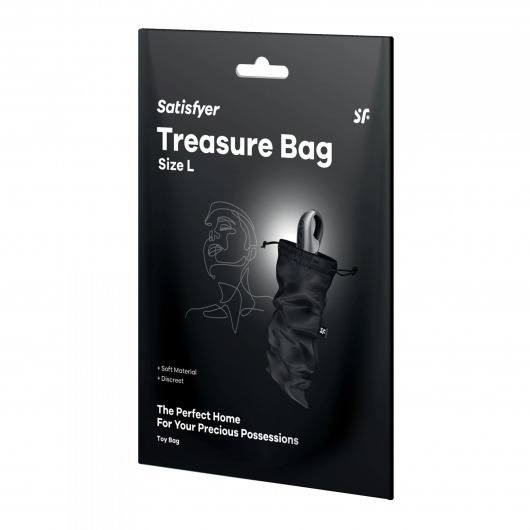 Черный мешочек для хранения игрушек Treasure Bag L - Satisfyer - купить с доставкой в Самаре