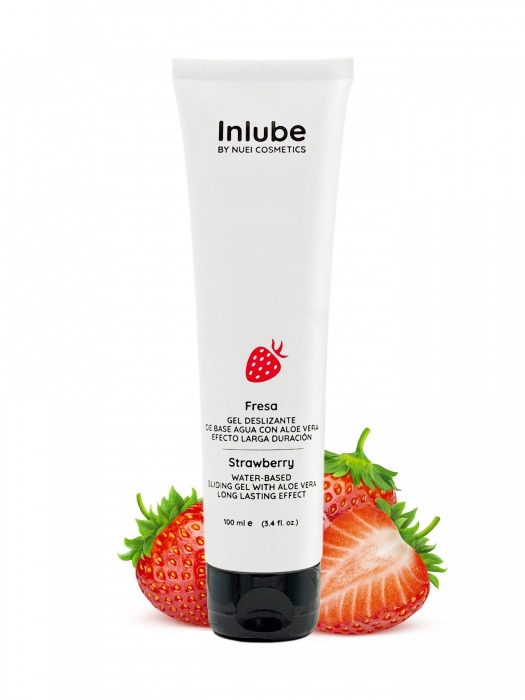 Лубрикант на водной основе Nuei Inlube с алоэ вера и ароматом клубники - 100 мл. - Nuei cosmetics - купить с доставкой в Самаре