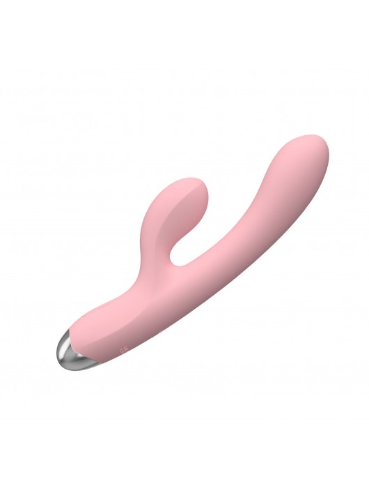Розовый силиконовый вибратор-кролик - 20,4 см. - Secwell