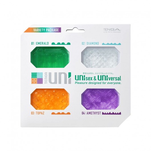 Набор из 4 мастурбаторов-стимуляторов Tenga Uni Variety Pack - Tenga - в Самаре купить с доставкой