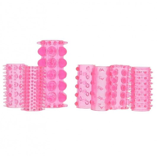 Набор из 7 розовых насадок на пенис ONE-A-DAY PENIS SLEEVES PINK - Seven Creations - в Самаре купить с доставкой