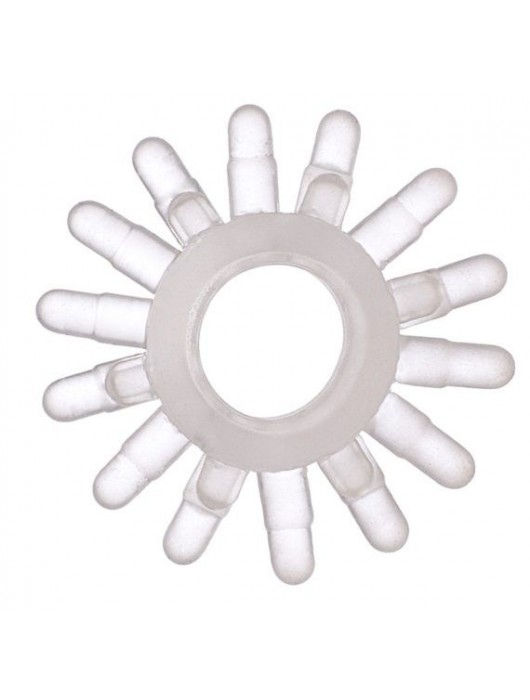 Прозрачное гелевое эрекционное кольцо с шипиками - Toyfa Basic - в Самаре купить с доставкой