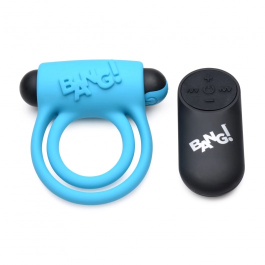 Голубое эрекционное виброкольцо 28X Remote Control Vibrating Cock Ring   Bullet - XR Brands - в Самаре купить с доставкой