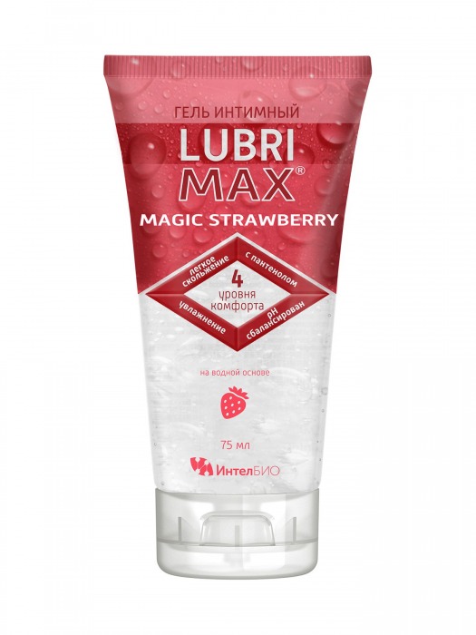 Интимный гель-смазка на водной основе Lubrimax Magic Strawberry - 75 мл. - ИнтелБИО - купить с доставкой в Самаре