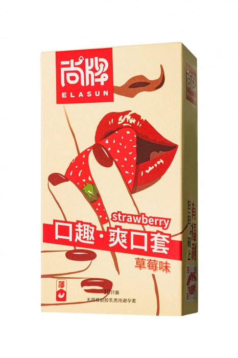 Презервативы Elasun Strawberry с аромато клубники - 10 шт. - Elasun - купить с доставкой в Самаре