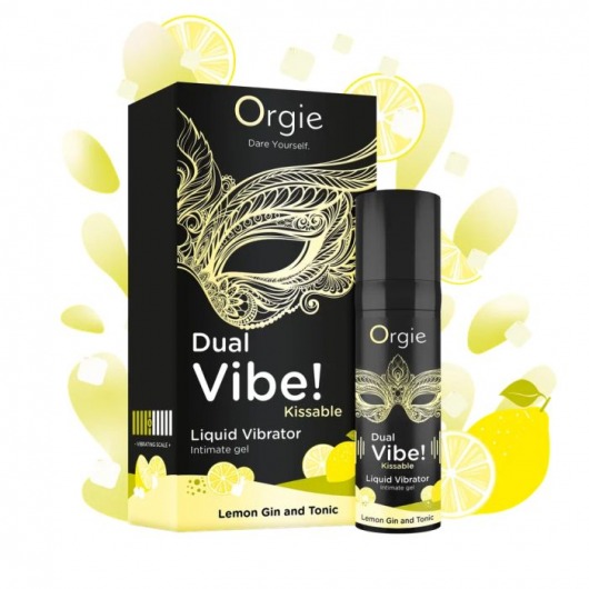 Съедобный жидкий вибратор Dual Vibe! со вкусом лимонного джина с тоником - 15 мл. - ORGIE - купить с доставкой в Самаре