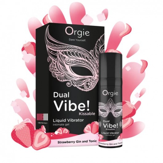 Съедобный жидкий вибратор Dual Vibe! со вкусом клубничного джина с тоником - 15 мл. - ORGIE - купить с доставкой в Самаре