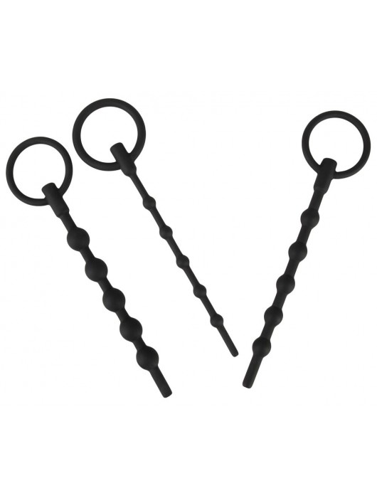 Набор из 3 черных силиконовых уретральных стимуляторов Training Set - Orion - купить с доставкой в Самаре