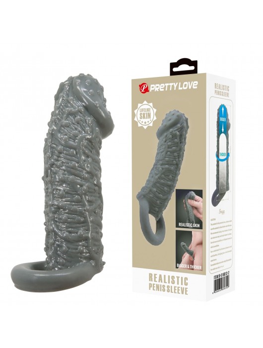 Серая насадка-удлинитель Fogg - 13 см. - Baile - в Самаре купить с доставкой