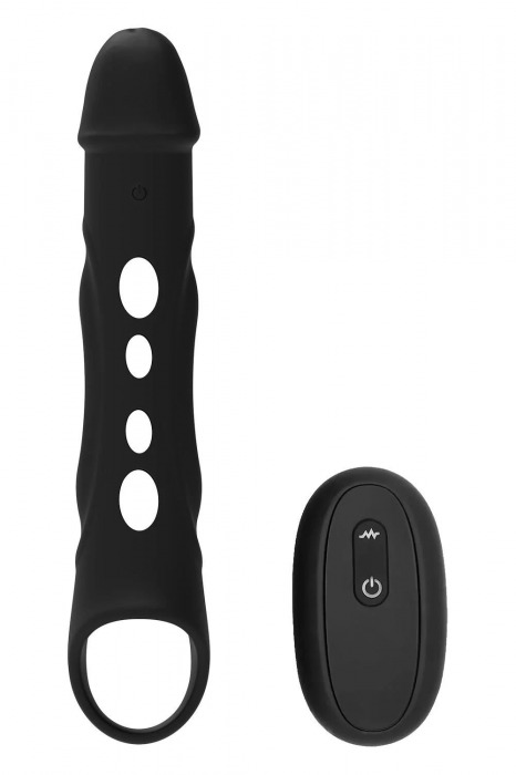 Черная насадка-удлинитель Vibrating Extender With Remote с вибрацией - Dream Toys - в Самаре купить с доставкой