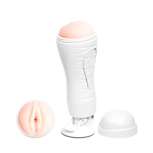 Мастурбатор-вагина Flora White с присоской и 12 режимами вибрации - Baile - в Самаре купить с доставкой