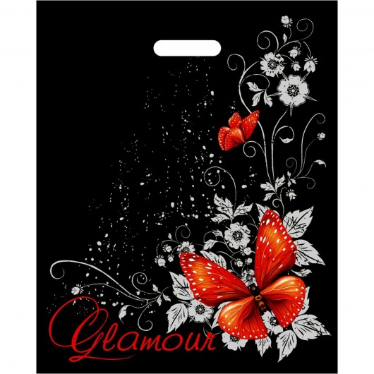 Черный пакет Glamour с вырубной ручкой (38х47 см) - Сима-Ленд - купить с доставкой в Самаре