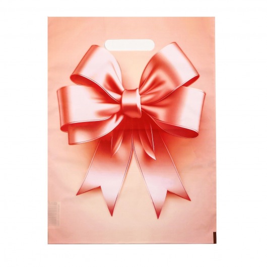 Пакет с принтом в виде банта с вырубной ручкой (30х40 см) - Сима-Ленд - купить с доставкой в Самаре
