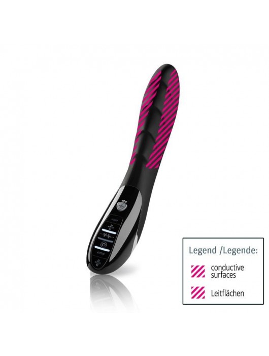 Вибратор с электростимуляцией Sizzling Simon Black Edition - 27 см. - MyStim - купить с доставкой в Самаре