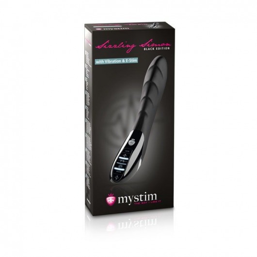 Вибратор с электростимуляцией Sizzling Simon Black Edition - 27 см. - MyStim - купить с доставкой в Самаре