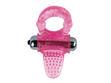 Эрекционное кольцо с вибростимулятором клитора в форме язычка - Baile - в Самаре купить с доставкой