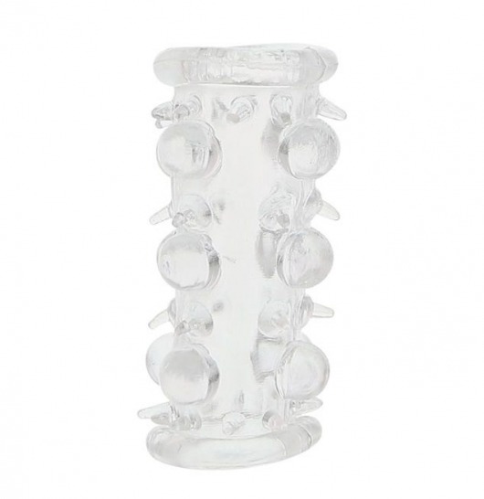 Прозрачная насадка на пенис с шипами и бугорками JELLY JOY LUST CLUSTER CLEAR - Dream Toys - в Самаре купить с доставкой