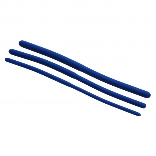 Набор из 3 синих силиконовых уретральных расширителей Invasion Silicone Urethral Sound Trainer Set - XR Brands - купить с доставкой в Самаре