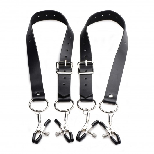 Ремни с зажимами для половых губ Spread Labia Spreader Straps with Clamps - XR Brands - купить с доставкой в Самаре