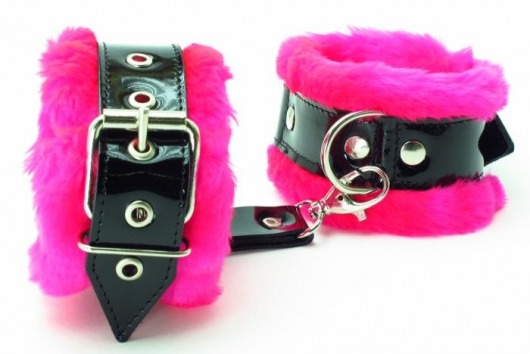 Оковы на ноги с розовым мехом BDSM Light - БДСМ Арсенал - купить с доставкой в Самаре