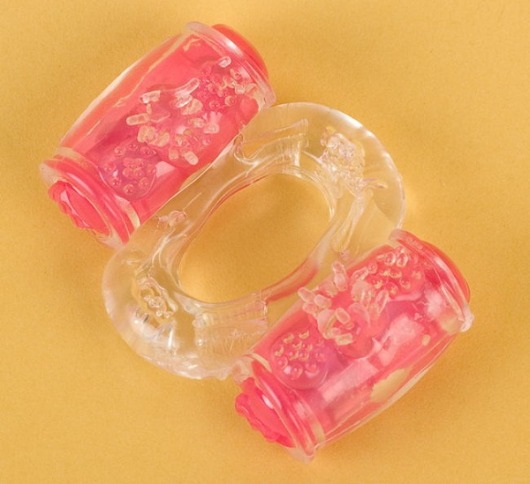 Прозрачное виброкольцо с двумя вибропульками - Toyfa Basic - в Самаре купить с доставкой