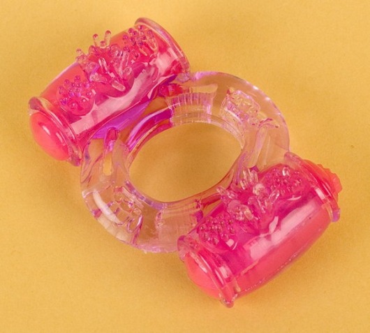 Фиолетовое виброкольцо с двумя вибропульками - Toyfa Basic - в Самаре купить с доставкой