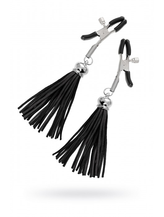 Зажимы на соски «Прищепки» с черными кисточками из замши - Pecado - купить с доставкой в Самаре