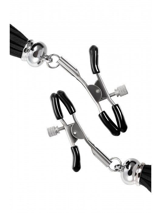 Зажимы на соски «Прищепки» с черными кисточками из замши - Pecado - купить с доставкой в Самаре