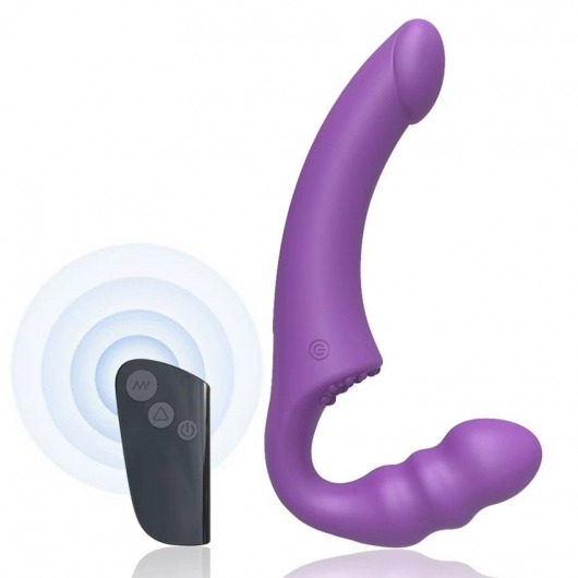 Фиолетовый безремневой страпон Straples Strap-On Dildo - Erokay - купить с доставкой в Самаре
