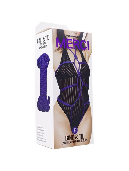 Фиолетовая верёвка для связывания и фиксации Bind Tie - 9,14 м. - Doc Johnson - купить с доставкой в Самаре