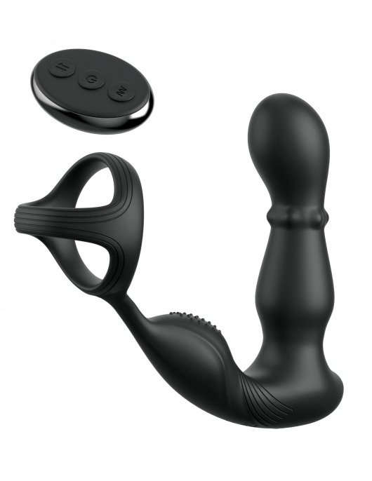 Черный вибростимулятор простаты с кольцом Ass-gasm Slide   Glide - Pipedream - в Самаре купить с доставкой