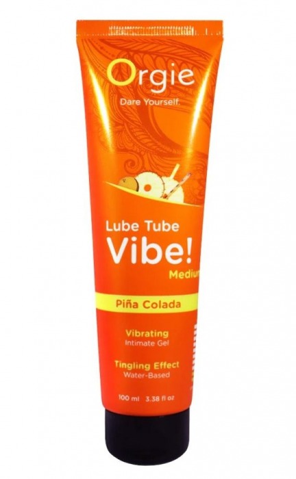 Гель с эффектом вибрации Lube Tube Vibe Medium Pina Colada - 100 мл. - ORGIE - купить с доставкой в Самаре