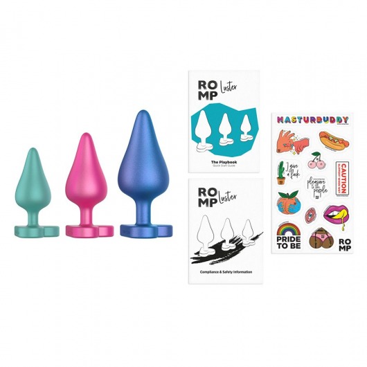 Набор из 3 анальных пробок Romp Luster - ROMP