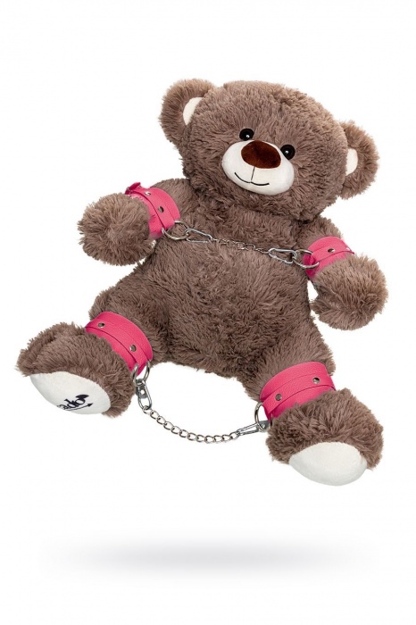 Бондажный набор: бурый мишка с розовыми оковами и наручниками - Pecado - купить с доставкой в Самаре