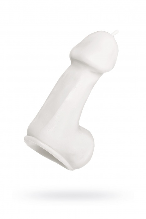 Белая свеча в форме пениса - 47 гр. - Pecado - купить с доставкой в Самаре