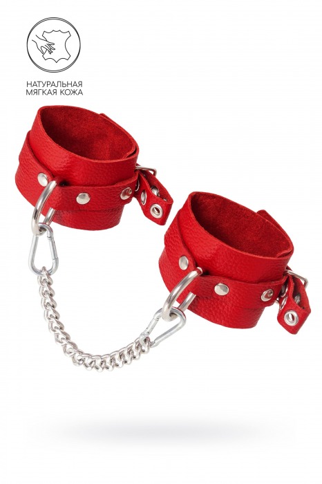 Красные мягкие кожаные оковы с люверсами - Pecado - купить с доставкой в Самаре