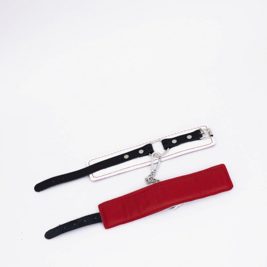 Бело-красные кожаные оковы - Crazy Handmade - купить с доставкой в Самаре