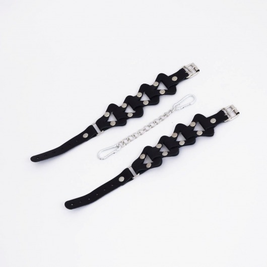 Черные кожаные оковы из звеньев - Crazy Handmade - купить с доставкой в Самаре