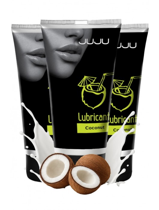 Набор из 3 съедобных лубрикантов JUJU со вкусом кокоса - JuJu - купить с доставкой в Самаре