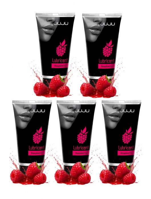 Набор из 5 съедобных лубрикантов JUJU со вкусом малины - JuJu - купить с доставкой в Самаре