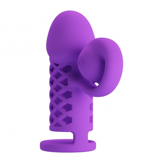 Фиолетовая вибронасадка с клиторальным отростком Harden - Baile - в Самаре купить с доставкой