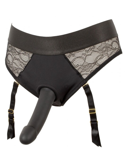 Черный женский страпон Strap-on Set: трусики и насадка - Orion - купить с доставкой в Самаре