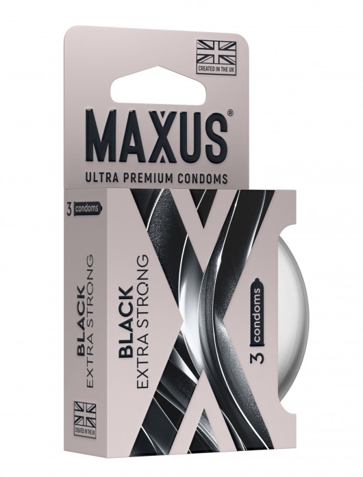 Черные утолщенные презервативы MAXUS Extra Strong с железным кейсом - 3 шт. - Maxus - купить с доставкой в Самаре