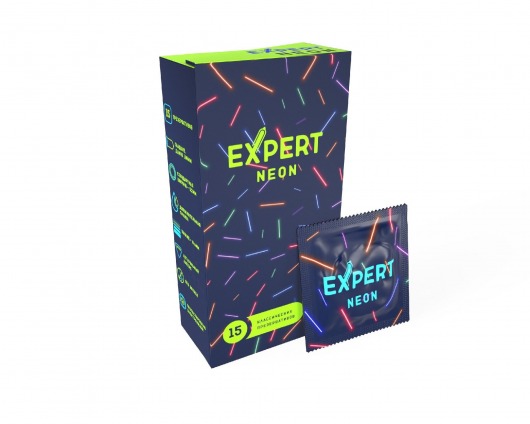 Светящиеся в темноте презервативы Expert Neon - 15 шт. - Expert - купить с доставкой в Самаре