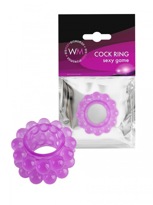 Лиловое эрекционное кольцо с 2 рядами стимулирующих шариков - Erowoman-Eroman - в Самаре купить с доставкой