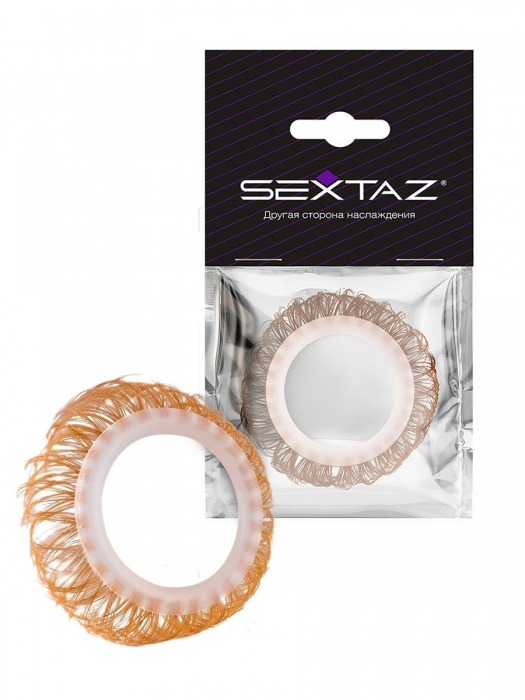 Эрекционное кольцо с бежевыми «ресничками» - Sextaz - в Самаре купить с доставкой